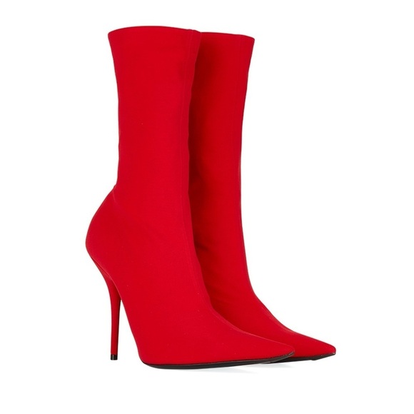 Balenciaga Knife ankle boots red sock EU 42 US 11 pointed toe stretch 80mm new - Picture 2 of 12